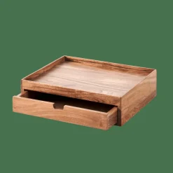 CASA ACACIA Organisateur De Bureau Naturel* Boîtes De Rangement|Accessoires Bureau