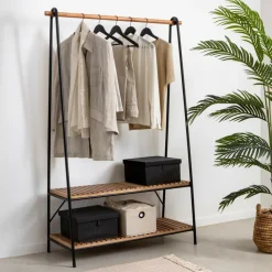 CASA ACACIA Porte-vêtements Noir* Étagères