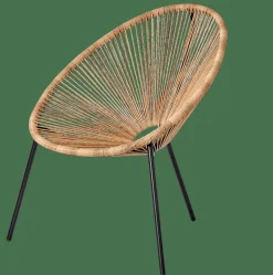 CASA ACAPULCO Chaise Lounge Noir, Naturel* Fauteuils De Jardin