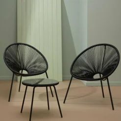 CASA ACAPULCO Salon De Jardin Noir* Salon De Jardin