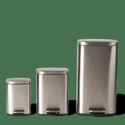 CASA ADELE Poubelle à Pédale 5l Argent* Poubelles De Cuisine|Poubelles