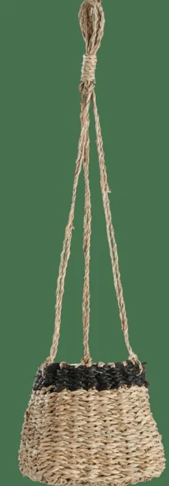 CASA BAKU Pot à Suspendre Noir, Naturel* Porte-Plantes À Suspendre