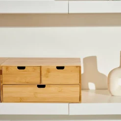 CASA BAMBOO Armoire De Rangement 3 Tiroirs Naturel* Accessoires Bureau