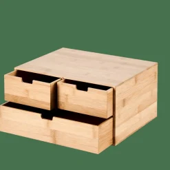 CASA BAMBOO Armoire De Rangement 3 Tiroirs Naturel* Accessoires Bureau