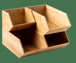 CASA BAMBOO Organisateur Empilable Naturel* Boîtes Métalliques|Boîtes De Conservation