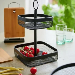 CASA BLACK LUNAR Panier Carré 2 Pièces Noir* Accessoires De Cuisine