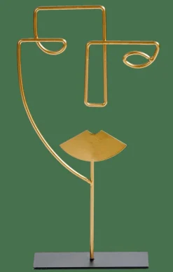 CASA FACE Décoration Sur Pied Doré* Figures Déco