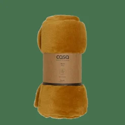 CASA FLANELLA Plaid Jaune Foncé* Plaids