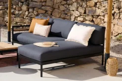 CASA HANNA Chaise Longue Teck Noir* Chaises Longues|Salon De Jardin
