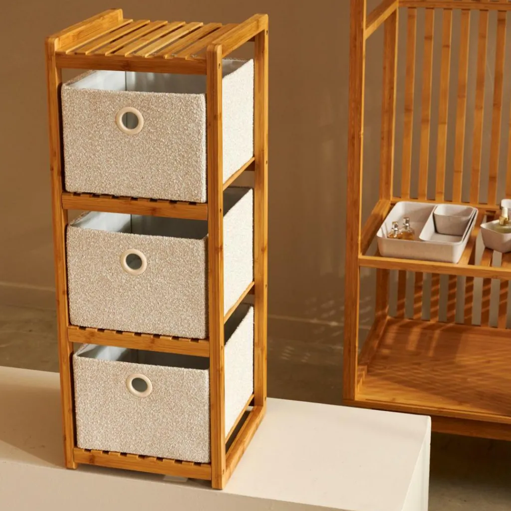 CASA HELGE Étagère 3 Tiroirs Naturel* Étagères