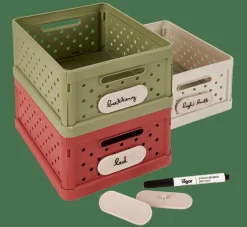 CASA JACQUI Storage étiquettes Et Feutre Pour Caisse Pliante Beige* Accessoires Bureau