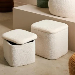 CASA LIAM Avec Rangement Blanc* Poufs De Rangement