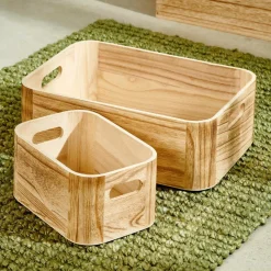 CASA LIGNO Caisse Naturel* Caisses|Boîtes De Rangement