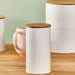 CASA NAGINI Boîte Conservation Capsules Café Blanc, Naturel* Accessoires Café|Boîtes Métalliques