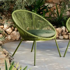 CASA PAPAYO Chaise Lounge Avec Coussin Vert* Fauteuils De Jardin