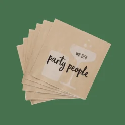 CASA PARTY PEOPLE Set De 20 Serviettes Beige* Serviettes