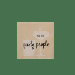 CASA PARTY PEOPLE Set De 20 Serviettes Beige* Serviettes