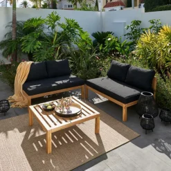 CASA PAULETTE Table/pouf Lounge Naturel* Tables Basses De Jardin|Salon De Jardin