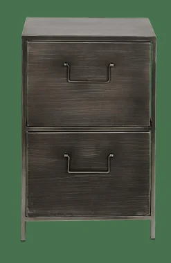 CASA PHARMA Armoire à 2 Tiroirs Noir* Commodes