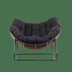 CASA ROCKO Chaise à Bascule Noir* Fauteuils De Jardin