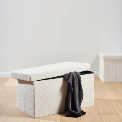 CASA STOR Avec Rangement Blanc* Kids|Poufs De Rangement