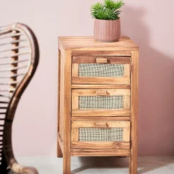 CASA TECK Armoire à 3 Tiroirs Naturel* Commodes