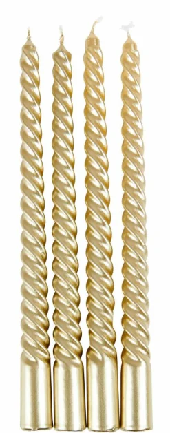 CASA TWIST Bougies Torsadées Set De 4 Vert* Bougies