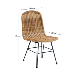 CASA VIENNA Chaise Noir, Naturel* Chaises De Salle À Manger|Chaises De Jardin