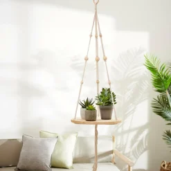 CASA WOODY Table à Plantes À Suspendre Naturel* Porte-Plantes À Suspendre