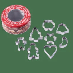 CASA X-MAS Emporte-pièces Set De 8 En Boîte Métallique Argent* Ustensiles Patisserie