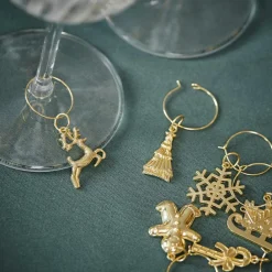 CASA X-MAS GLAM Marque Verre Set De 6 Doré* Cocktail Accessoires