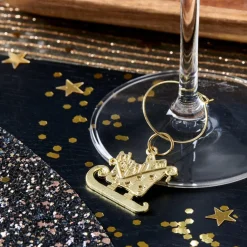 CASA X-MAS GLAM Marque Verre Set De 6 Doré* Cocktail Accessoires